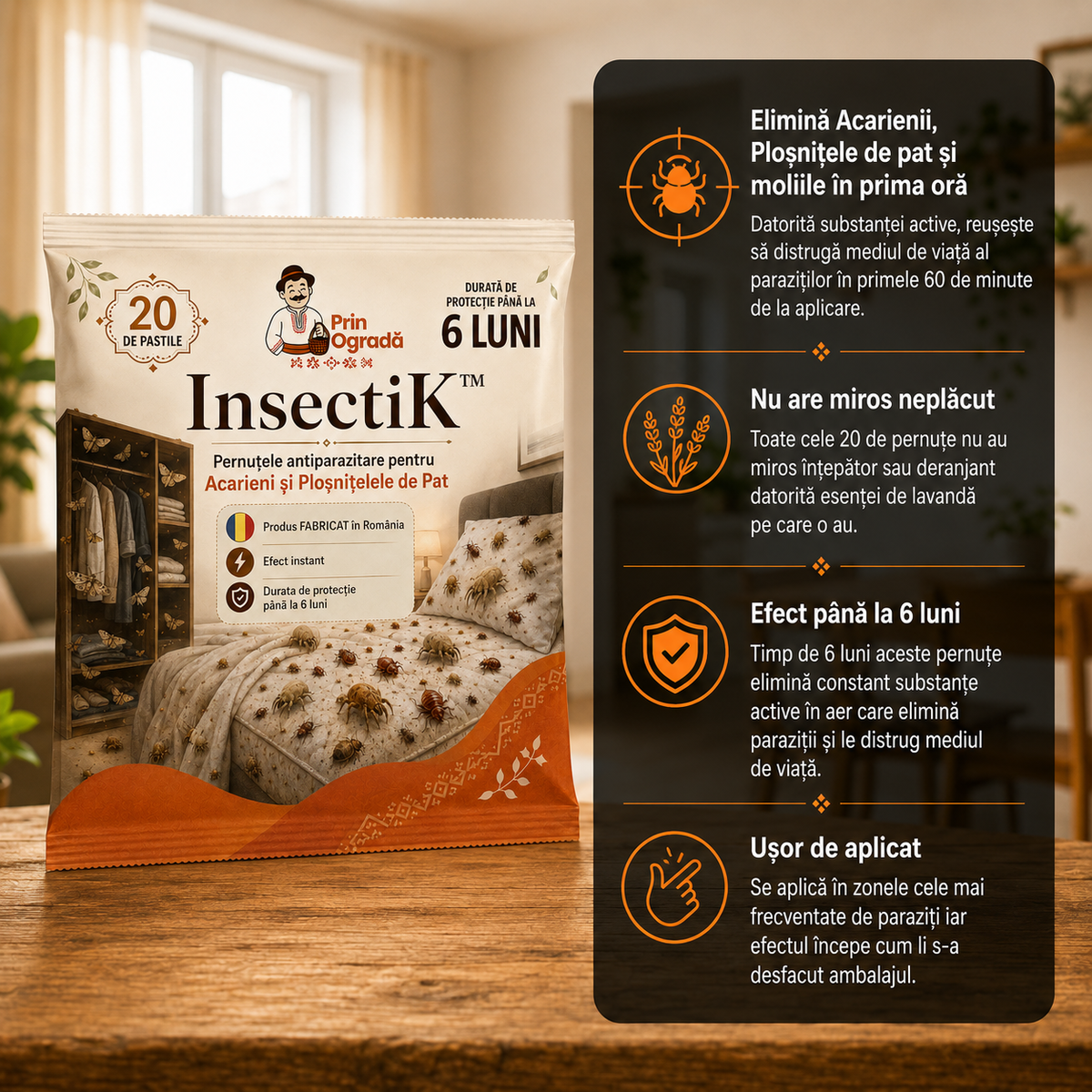 InsectiK™ - Pernuțele antiparazitare pentru Acarieni și Ploșnițelele de Pat