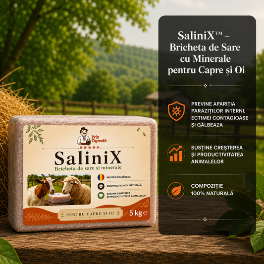 SaliniX™ - Bricheta de Sare cu Minerale pentru Capre și Oi