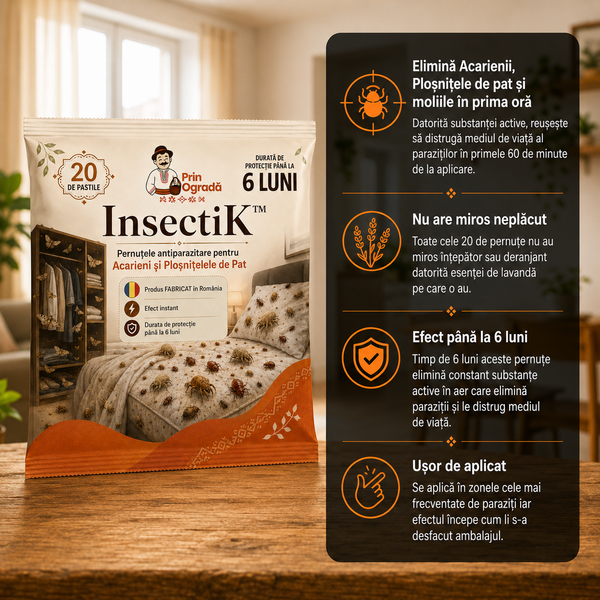 InsectiK™ - Pernuțele antiparazitare pentru Acarieni și Ploșnițelele de Pat