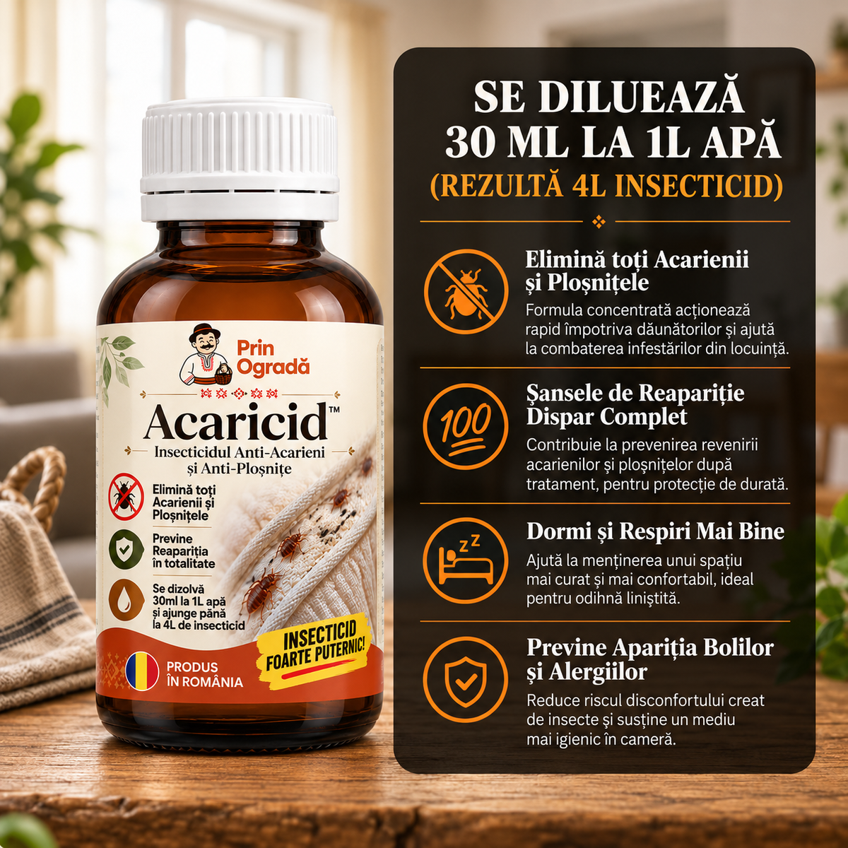 Acaricid™ - Insecticidul Anti-Acarieni și Anti-Ploșnițe