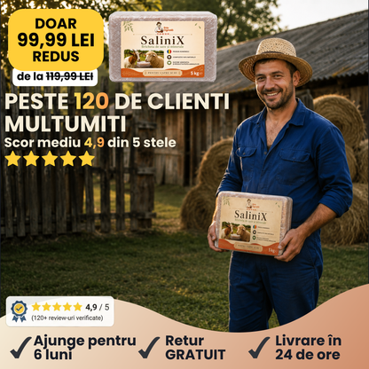 SaliniX™ - Bricheta de Sare cu Minerale pentru Capre și Oi